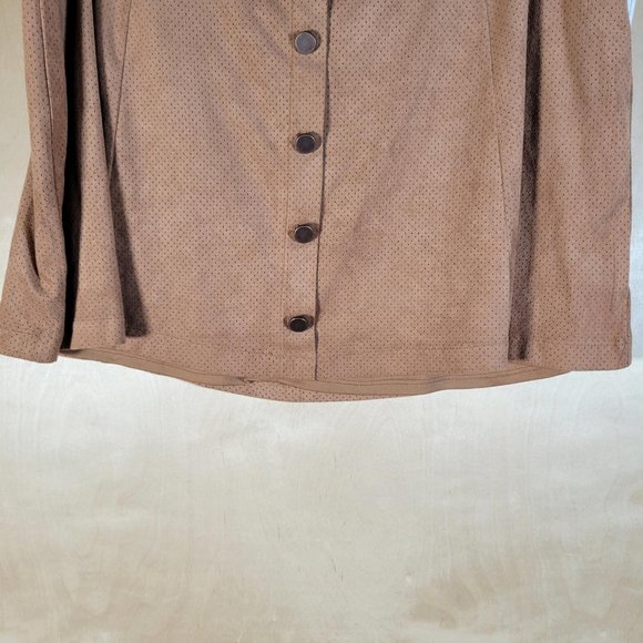 American Rag Faux Suede Button Front Mini Skirt Brown Women Plus Sz 1X NWT - Picture 8 of 9